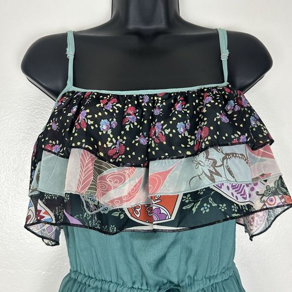 NWT Latiste By Amy Free Spirit Flowy Deep Sage Tiered Midi Dress Size S - Picture 4 of 14